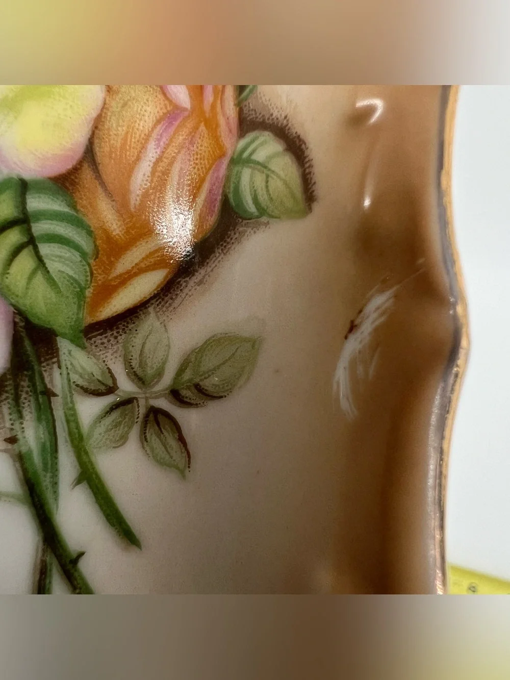 Ucagco Ceramics Japan Floral Trinket Tray 10” X 3” Skinny Slim Jewelry Dish